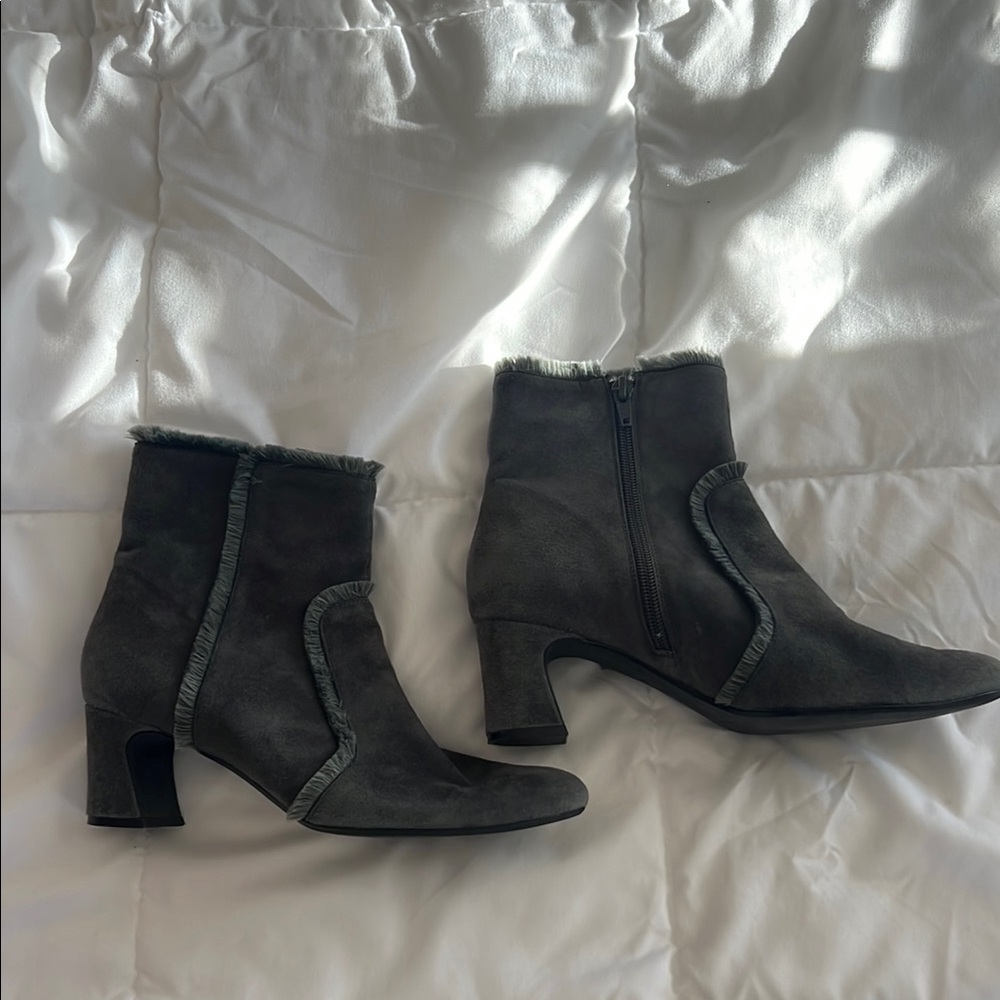 Vaneli Women's Suede Ankle Boots - Dark Gray